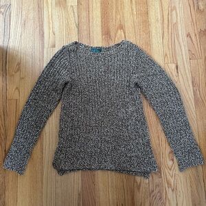 Ralph Lauren Marled Knit Crewneck Sweater - Brown/Cream